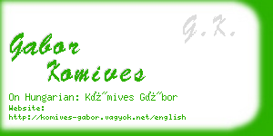 gabor komives business card